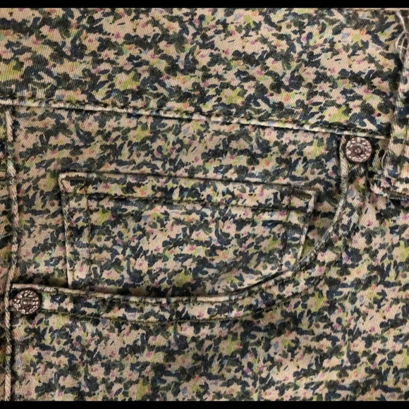 🎄Cabi green/blue ditsy pattern pants SZ 12  skinny - Picture 4 of 11